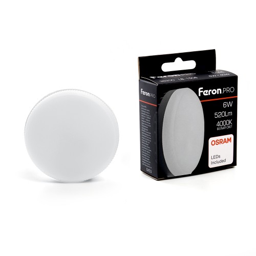 Лампа светодиодная Feron LB-1506 GX53 6W 4000K 10 штук