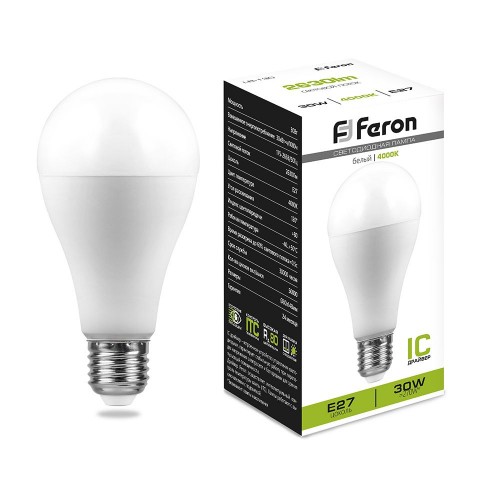 Лампа светодиодная Feron LB-130 Шар E27 30W 4000K 10 штук