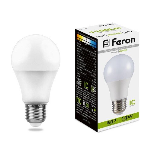 Лампа светодиодная Feron LB-93 Шар E27 12W 4000K 10 штук