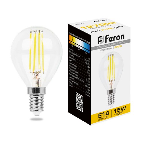 Лампа светодиодная Feron LB-515 Шарик E14 15W 2700K 10 штук