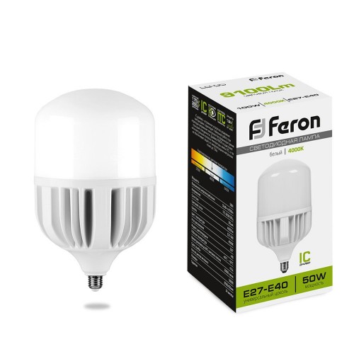 Лампа светодиодная Feron LB-65 E27-E40 50W 4000K 10 штук