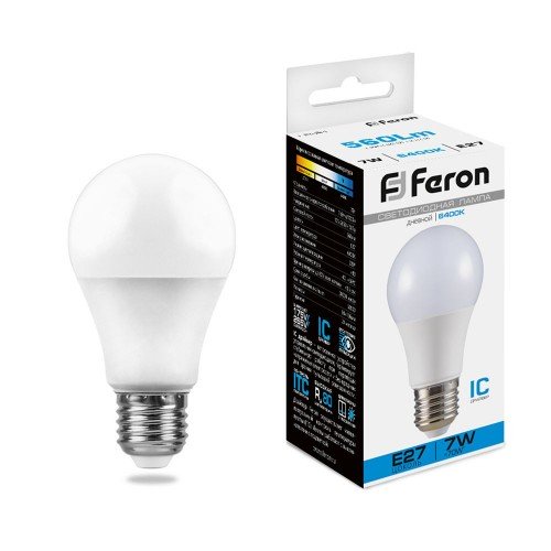 Лампа светодиодная Feron LB-91 Шар E27 7W 6400K 10 штук
