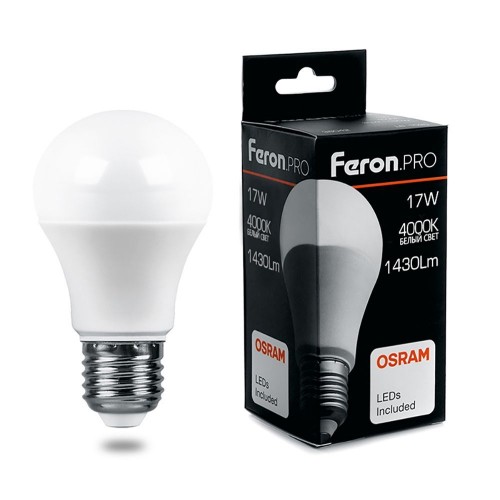 Лампа светодиодная Feron.PRO LB-1017 Шар E27 17W 4000K 10 штук