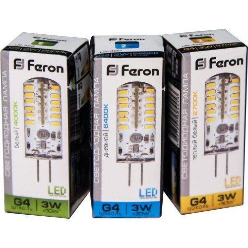 Лампа светодиодная Feron LB-422 G4 3W 6400K 10 штук
