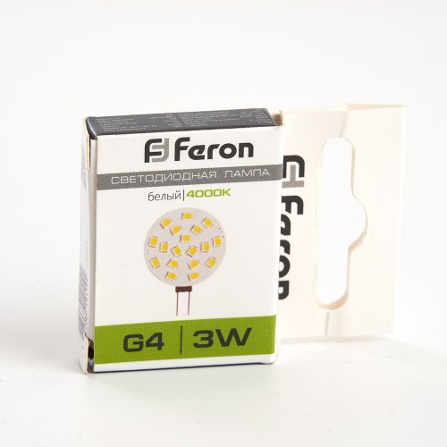 Лампа светодиодная Feron LB-16 G4 3W 4000K 10 штук