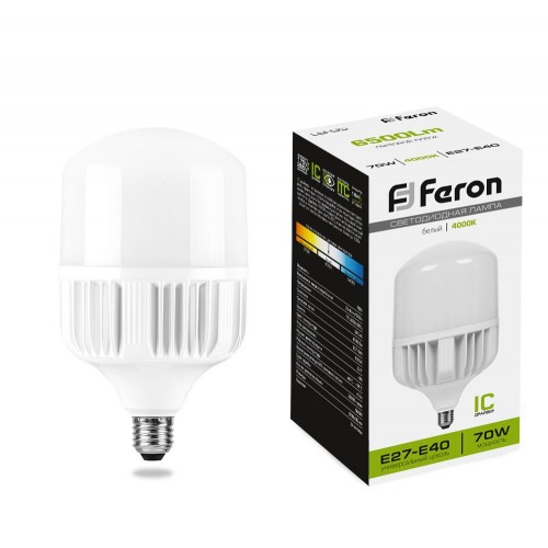 Лампа светодиодная Feron LB-65 E27-E40 70W 4000K 10 штук