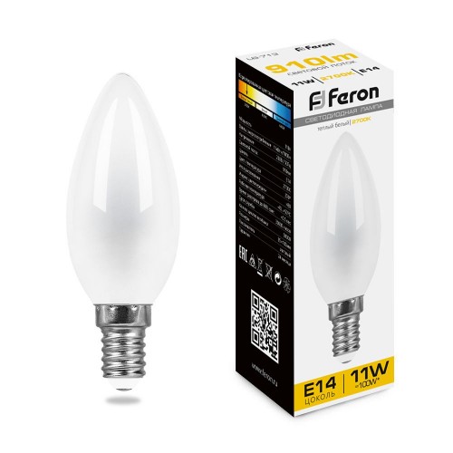 Лампа светодиодная Feron LB-713 Свеча E14 11W 2700K 10 штук