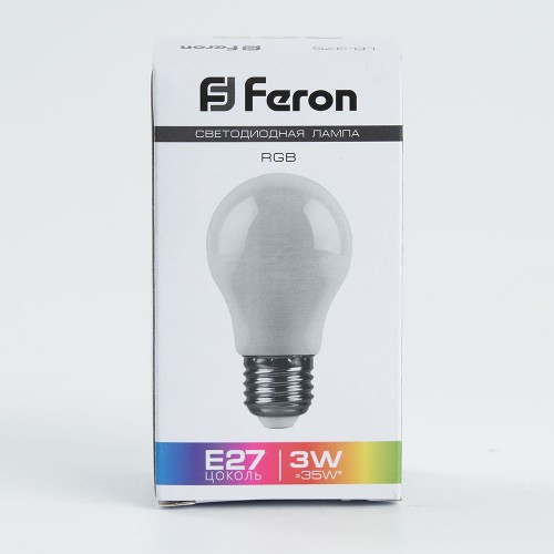 Лампа светодиодная Feron LB-375 E27 3W матовый RGB плавная сменая цвета 10 штук