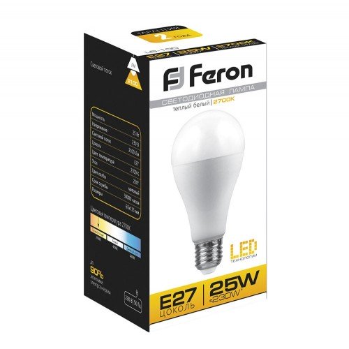 Лампа светодиодная Feron LB-100 Шар E27 25W 2700K 10 штук
