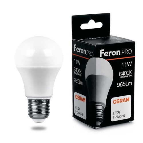 Лампа светодиодная Feron.PRO LB-1011 Шар E27 11W 6400K 10 штук