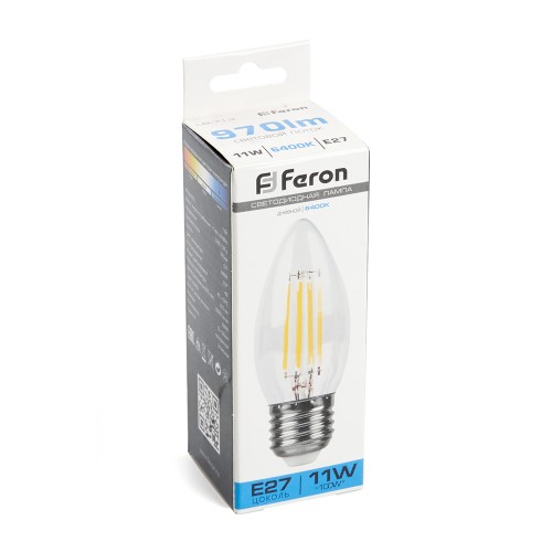 Лампа светодиодная Feron LB-713 Свеча E27 11W 6400K 10 штук