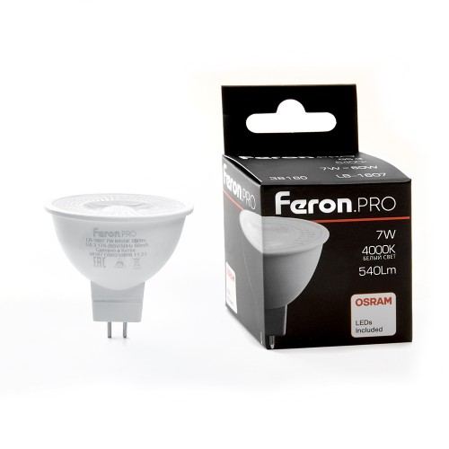 Лампа светодиодная FeronPRO LB-1607 G5.3 7W 4000K 10 штук
