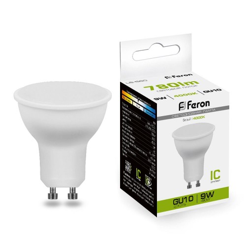 Лампа светодиодная Feron LB-560 MR16 GU10 9W 4000K 10 штук