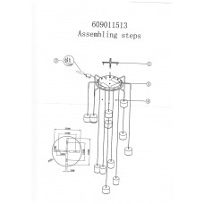609011513 Фленсбург 13*5W LED 220 V люстра (пульт)