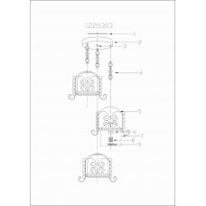 1220303 Самурай крашеный 3*60W Е27 220 V люстра