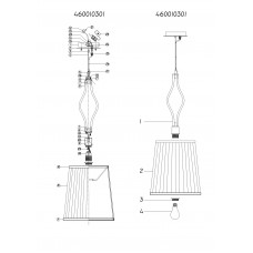 460010301 Инесса 1*60W E27 люстра