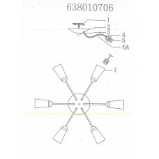 638010706 Олимпия 6*60W E14 220 V люстра