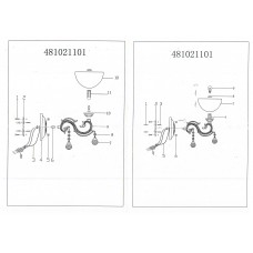 481021101 Аманда 1*60W E14 220 V бра 481021101 Аманда 1*60W E14 220 V бра