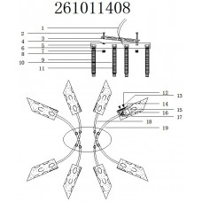 261011408 Олимпия жёлтое золото 8*60W Е14 220 V люстра