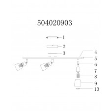 504020903 Мона золото/белый 3*40W Е14 220 V спот