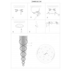 244016114 Каскад хром 14*50W GU10 люстра 244016114 Каскад хром 14*50W GU10 люстра