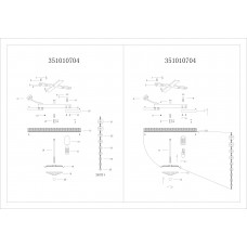 351010704 Изабелла золото 4*60W Е14 220 V люстра