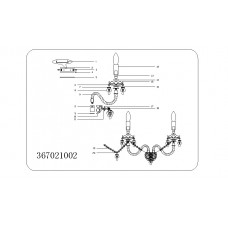 367021002 Каролина золото 2*60W Е14 220 V бра