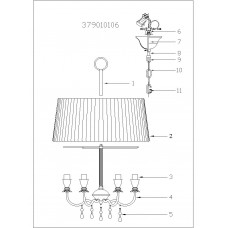 379010106 Федерика02 золото 6*60W Е14 220 V люстра 379010106 Федерика02 золото 6*60W Е14 220 V люстра