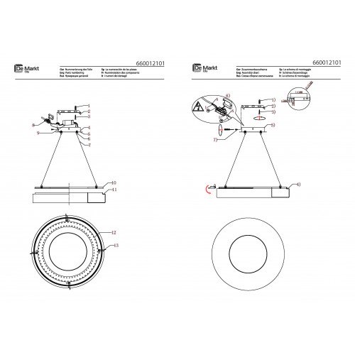 660012101 Норден 30W LED 220 V люстра