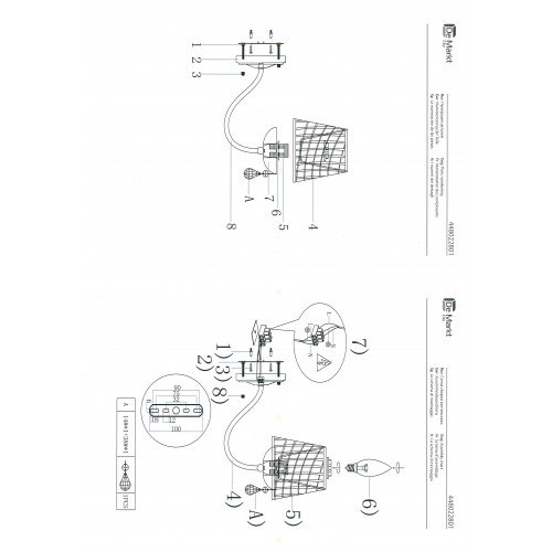 448022801 Виталина 1*60W E14 220 V бра