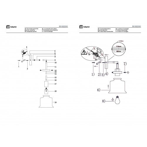 551022301 Вальтер 1*10W LED E27 220 V бра