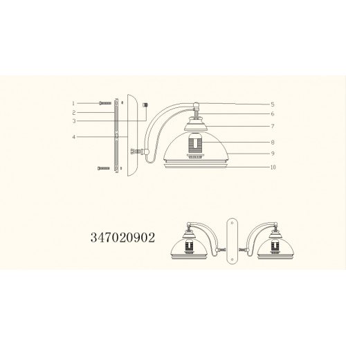 347020902 Фелиция золото 2*60W Е27 220 V бра