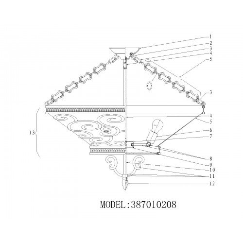 387010208 Флоранс 8*60W E27 220 V люстра