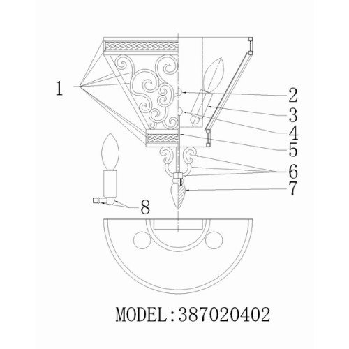 387020402 Флоранс 2*60W E14 220 V бра