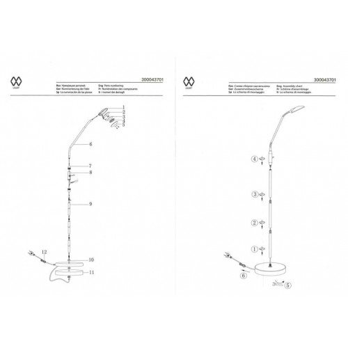 300043701 Техно 1*5W LED 220 V торшер