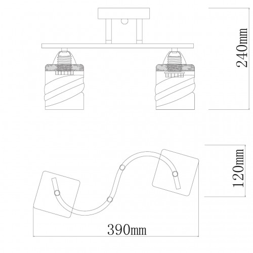 673016802 Тетро 2*60W E27 220 V люстра