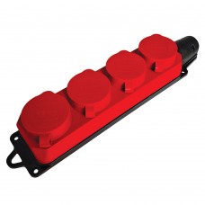 Розетка переносная 4-местная c/з STEKKER, RST16-24-44-3 (РП 16-232), 250В, 16А, IP44, красный 49400 Розетка переносная 4-местная c/з STEKKER, RST16-24-44-3 (РП 16-232), 250В, 16А, IP44, красный 49400