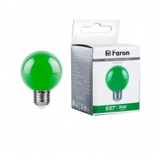 Лампа светодиодная Feron LB-371 Шар E27 3W 230V зеленый 25907 Лампа светодиодная Feron LB-371 Шар E27 3W 230V зеленый 25907