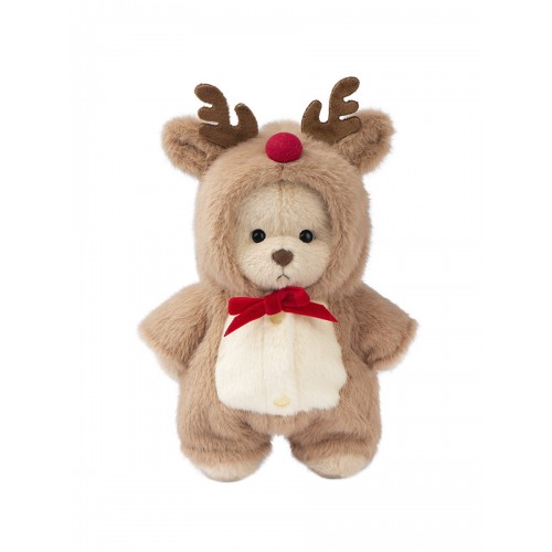 Авторская мягкая игрушка Lina Медведь молочный в костюмчике Олень брелок XS (±15 см) Авторская мягкая игрушка Lina Медведь молочный в костюмчике Олень брелок XS (±15 см)
