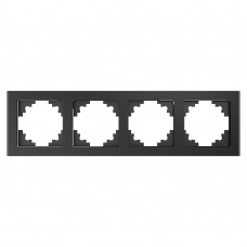 Рамка 4-местная, стекло, STEKKER, GFR00-7004-06,  серия Катрин, графит 39542 Рамка 4-местная, стекло, STEKKER, GFR00-7004-06,  серия Катрин, графит 39542