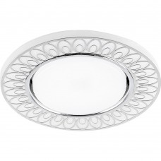 Светильник встраиваемый с белой LED подсветкой Feron CD9913 потолочный GX53 без лампы, матовый белый, хром 32981 Светильник встраиваемый с белой LED подсветкой Feron CD9913 потолочный GX53 без лампы, матовый белый, хром 32981