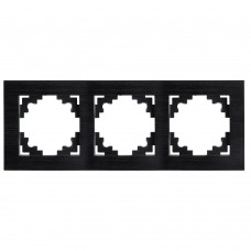 Рамка 3-местная, металл, STEKKER MFR00-7003-05, серия Катрин, черный 50020 Рамка 3-местная, металл, STEKKER MFR00-7003-05, серия Катрин, черный 50020