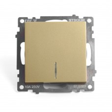 Выключатель 1-клавишный c индикатором (механизм), STEKKER, GLS10-7101-08, 250В, 10А, серия Катрин, золото 49215 Выключатель 1-клавишный c индикатором (механизм), STEKKER, GLS10-7101-08, 250В, 10А, серия Катрин, золото 49215