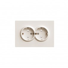 Розетка 2-местная с защитной шторкой, STEKKER,  б/з, 250В, 16А, серия Эмили, RST16-5116-08, кашемир, soft touch 49903 Розетка 2-местная с защитной шторкой, STEKKER,  б/з, 250В, 16А, серия Эмили, RST16-5116-08, кашемир, soft touch 49903