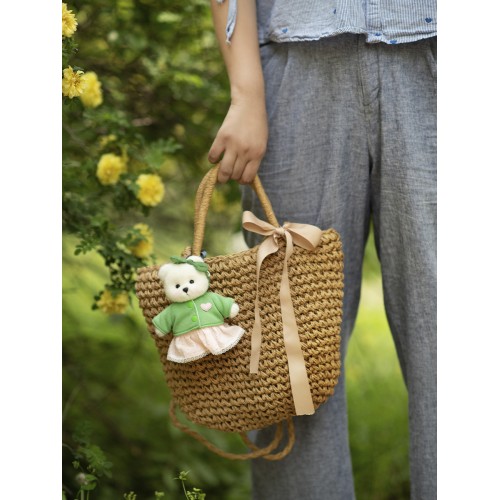 Авторская мягкая игрушка Lina Медведь Счастье белый с зеленым топиком и розовой юбочкой-брелком XS (±15 см) Авторская мягкая игрушка Lina Медведь Счастье белый с зеленым топиком и розовой юбочкой-брелком XS (±15 см)