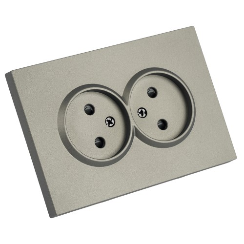 Розетка 2-местная с защитной шторкой, STEKKER,  б/з, 250В, 16А, серия Эмили, RST10-5116-09, антрацит, soft touch 49929 Розетка 2-местная с защитной шторкой, STEKKER,  б/з, 250В, 16А, серия Эмили, RST10-5116-09, антрацит, soft touch 49929