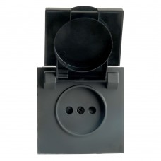RST16-5113-05 Розетка 1-местная с крышкой с защ. штор STEKKER, б/з, 250В, 16А, серия Эмили, RST16-5113-05, черный уголь, soft touch 49852 RST16-5113-05 Розетка 1-местная с крышкой с защ. штор STEKKER, б/з, 250В, 16А, серия Эмили, RST16-5113-05, черный уголь, soft touch 49852