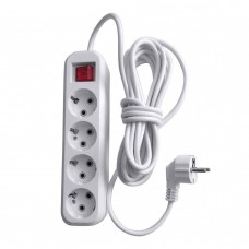 Удлинитель четырехместный с/з с выключателем STEKKER HM03-41-03 3x0,75, 3м, серия Home (У10А-003), белый 39524 Удлинитель четырехместный с/з с выключателем STEKKER HM03-41-03 3x0,75, 3м, серия Home (У10А-003), белый 39524