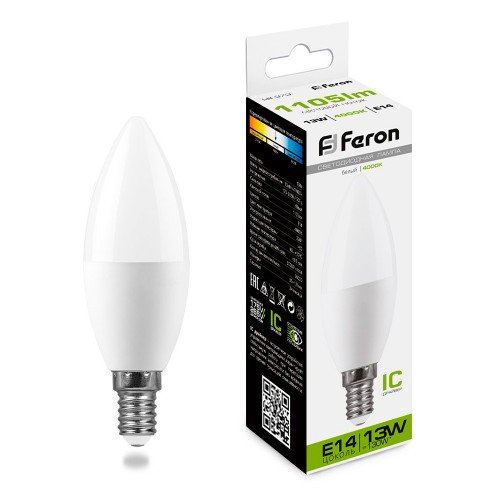 Лампа светодиодная Feron LB-970 Свеча E14 13W 175-265V 4000K