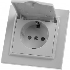 Розетка 1-местная с/з с крышкой STEKKER, PST16-9012-01, 250В, 16А с защитной шторкой, серия Эрна, белый 39052 Розетка 1-местная с/з с крышкой STEKKER, PST16-9012-01, 250В, 16А с защитной шторкой, серия Эрна, белый 39052